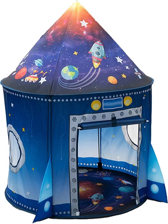 Raket Schip Speeltent voor Kinderen - Grote Pop-up Tent voor Binnen en Buiten - Ideaal voor Pretend Play, Indoor en Outdoor Speeltent voor Jongens en Meisjes - Ruimte voor Avonturen van Merkloos