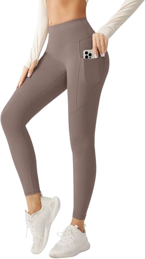 RAMBUX® Sportlegging Dames - Bruin - Maat 2XL - High Waist - Shape Legging van RAMBUX®