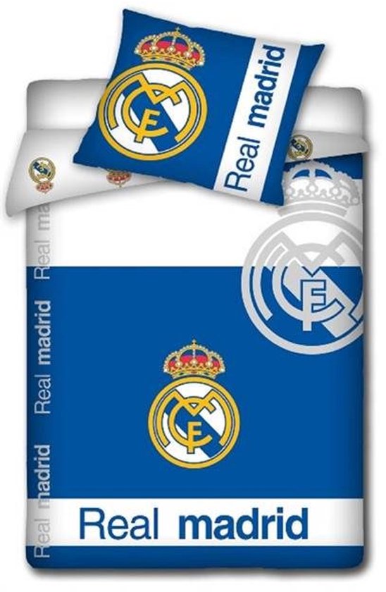 Real Madrid C.F. Dekbedovertrek - Eenpersoons - 140x200 cm - Blauw van Real Madrid C.F.