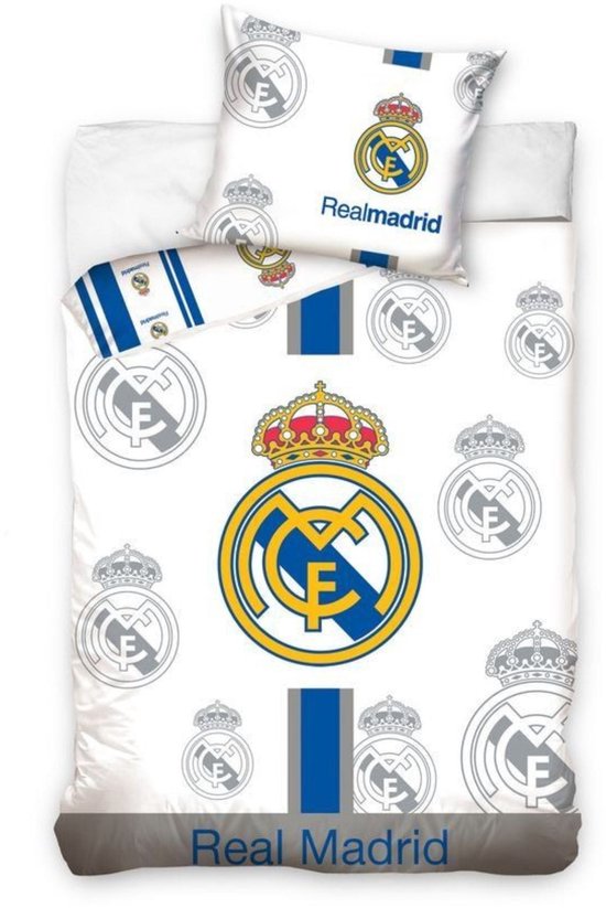 Real Madrid C.F. Dekbedovertrek - Eenpersoons - 140x200 cm - White
