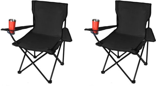 Recalma Set van 2 campingstoelen - Vouwstoel - Visstoel - Zwart - Draaggewicht 100 kg - 2 stuks - Inklapbaar - Inclusief draagtas van Recalma