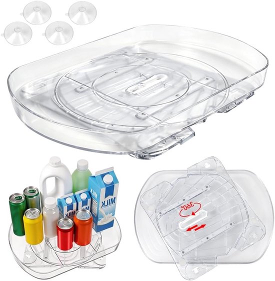Rechthoekig koelkastje van 40 cm, antislip en stabiel, 360° draaibaar, ruimtebesparend en eenvoudig te reinigen, ideaal voor kleine ruimtes en campinggebruik