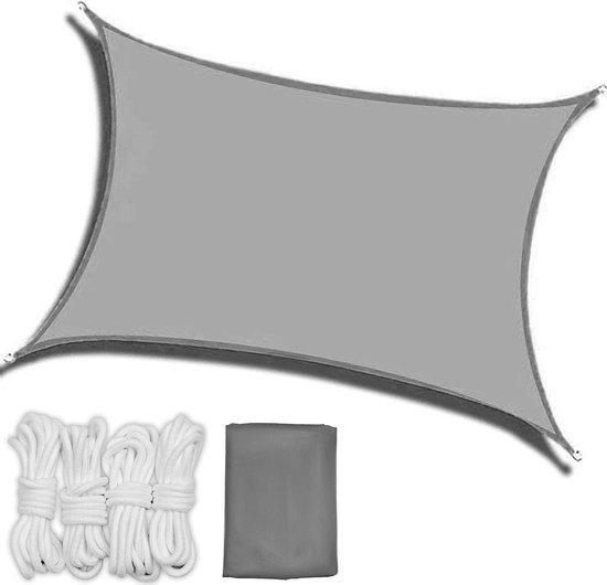 Rechthoekig Zonnezeil 2 x 3 m - UV-bescherming, Windscherm, Waterdicht - Inclusief Bevestigingskoorden - Voor Balkon, Tuin, Terras, Strand van Merkloos