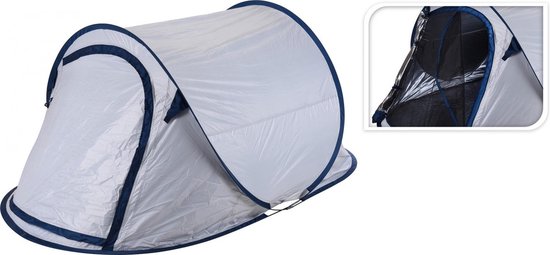 Redcliffs 2 Persoons Pop Up Tent Uv Beschermd - Wit/ Blauw - 2 Persoons van Merkloos