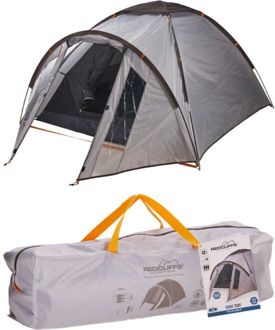Redcliffs 3 Persoons Tent - Koepeltent - Waterdicht 3000 mm - Met Voorportaal - Lichtgewicht - Snel Op Te Zetten - Inclusief Opbergtas van Redcliffs