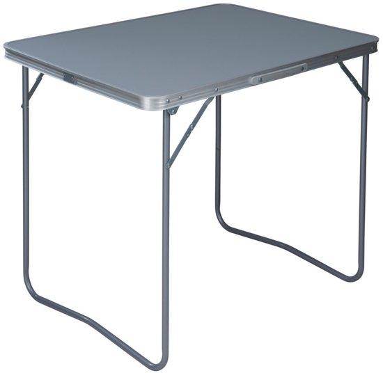 Redcliffs Camping tafel - aluminium - lichtgewicht - grijs/zilver - 80 x 60 x 69 cm - hoge eettafel - Weerbestendig van Merkloos