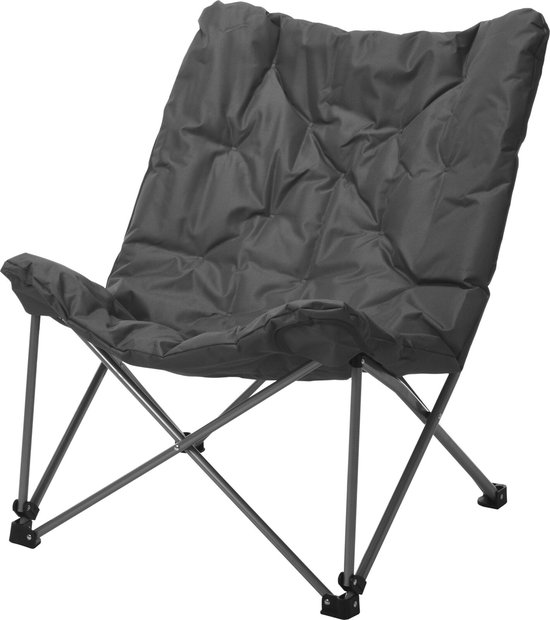 Redcliffs Campingstoel Opvouwbaar Met Kussen Grijs 83x74x91 Cm van Redcliffs