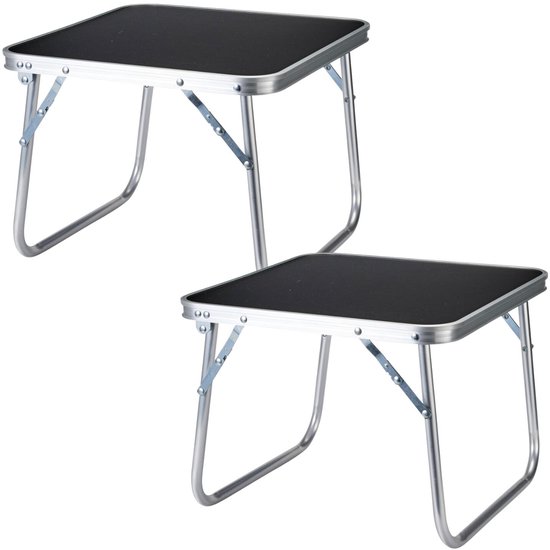 Redcliffs lage camping tafels - set van 2x - aluminium - lichtgewicht - 40 x 40 x 30 cm - salontafel - strand
