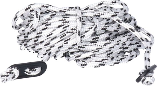 Redcliffs Scheerlijnen / touwen met gatspanners - 2x - zwart/wit - 4 mm x 10 meter - tent scheerlijn van Redcliffs