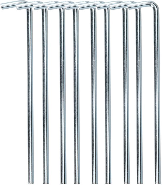 Redcliffs tentharingen - pennen - 10x - zilver - metaal - 23 cm - voor diverse ondergronden - camping - kamperen van Merkloos
