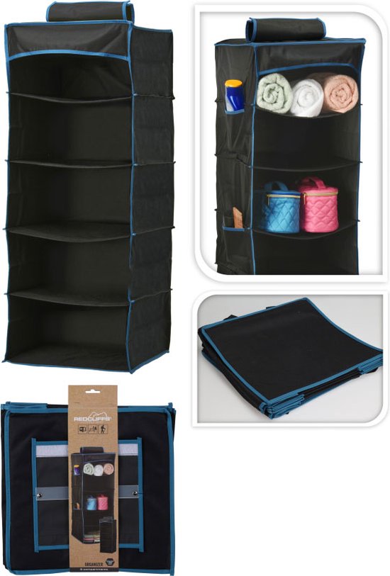 Redcliffs Tentorganizer - Hangorganizer 5 Vaks - 34x34x85cm-600D Oxford polyester-PU coated van Redcliffs