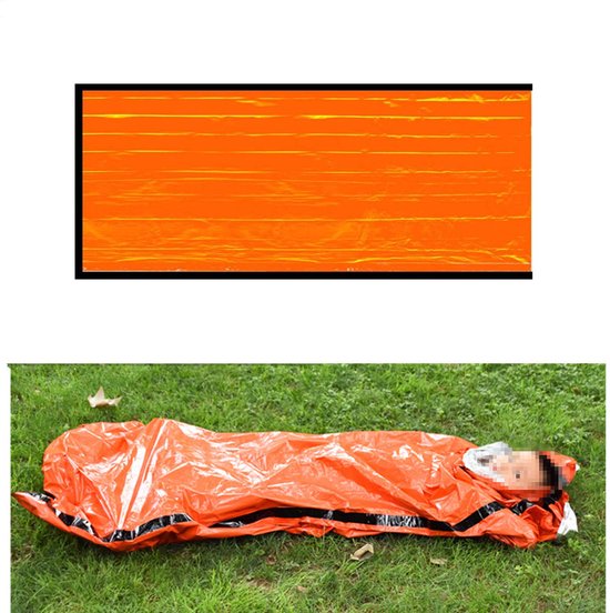 Reddingsdekenslaapzak voor noodsituaties 210×91 cm Oranje