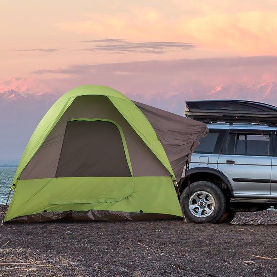 REDOM Autotent - Verstelbaar - Voor 4-5 Personen - Polyester - Groen - 300 X 300 X 230 Cm van Merkloos