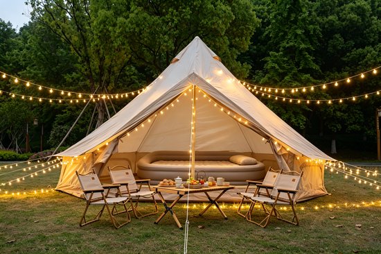 REDOM - Kampeertent - Waterdicht En Ventilerend - Voor Kamperen - Polyester - Beige - 300 X 300 X 200 Cm