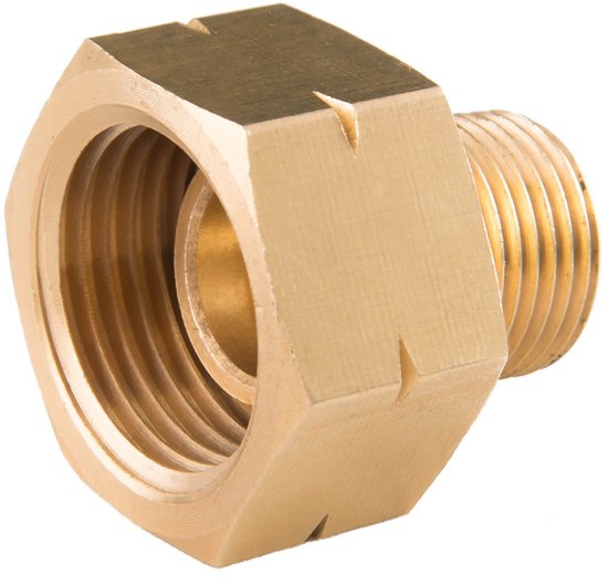 Reductiestuk adapter van gasfles 21,8 mm L naar 3/8" L van Merkloos