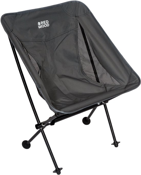 Redwood - Campingstoel - Lichtgewicht Stoel Laag - Grijs van Merkloos