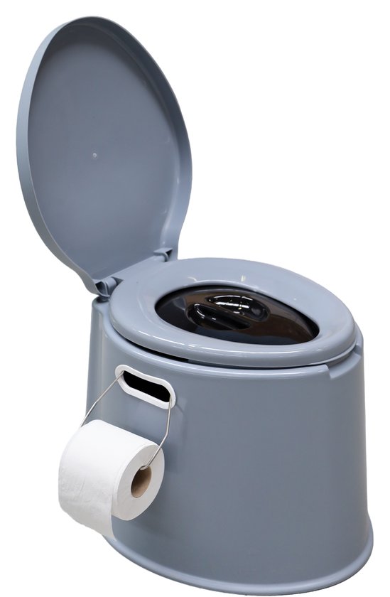 Redwood Draagbaar Toilet - met deksel - 120 kg draagvermogen - grijs van Redwood