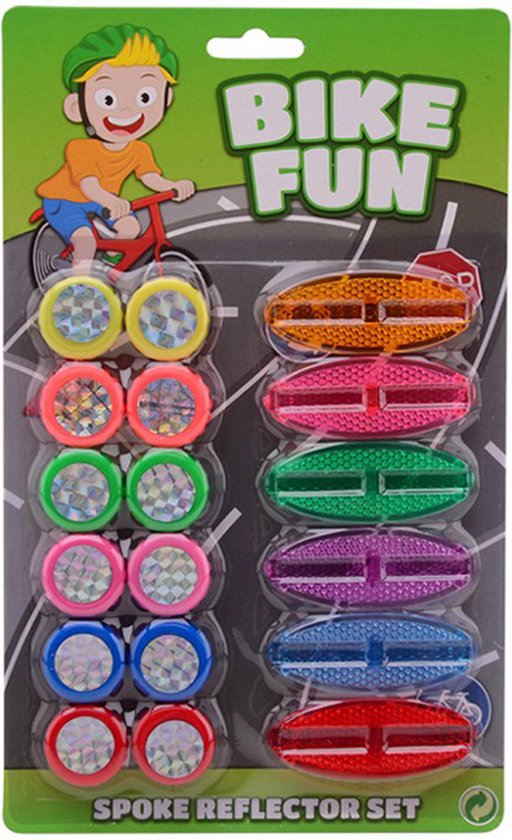 Reflector - Fiets reflectoren - Spaakreflectoren - Spaakverlichting - Fiets accessoires - multicolor - 18 stuks van Reflecto