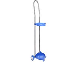 Regelbaar Cilinderkarretje - Mobiele Houder - Veilig Transport - Stille Wielen - 87 cm Hoog - Zilver