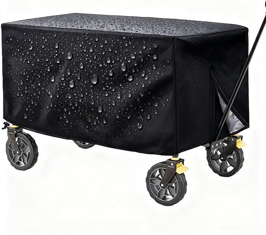 Regenhoes - Waterdichte Opvouwbare tuintrolleyhoes - 137x56x61cm - 210D Oxford Trolleyhoes - Winddicht - UV-bestendig - Stofdicht - Bescherm je Opvouwbare tuintrolleyhoes tegen UV-straling - Zwart van Merkloos