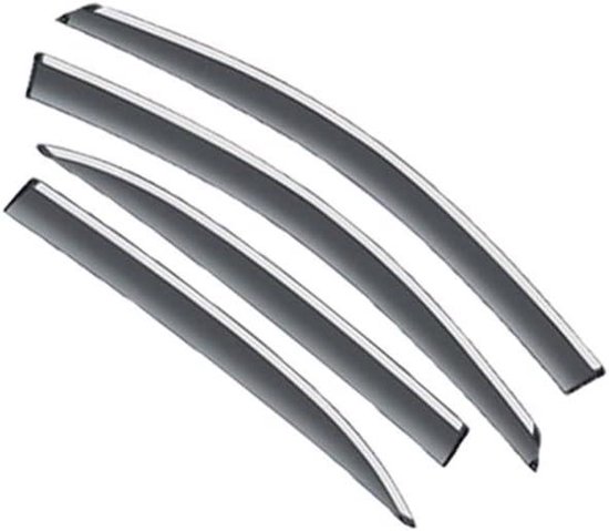 Regenwindgeleiders Auto - Windgeleiders Vizieren - Ramen Open Houden - Smoked Gloss Black - 4 Stuks - Zwart