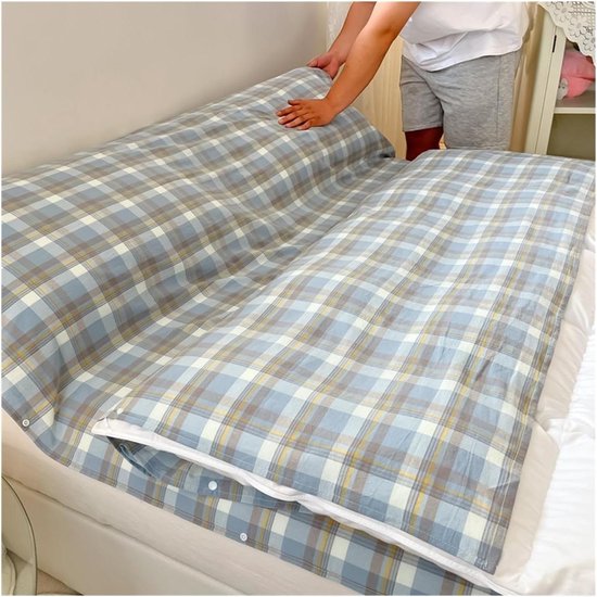 Reis-slaapzak - Slaapzak Liner - Reizen en Kamperen - 100% Katoen - 160x210cm - Blauw