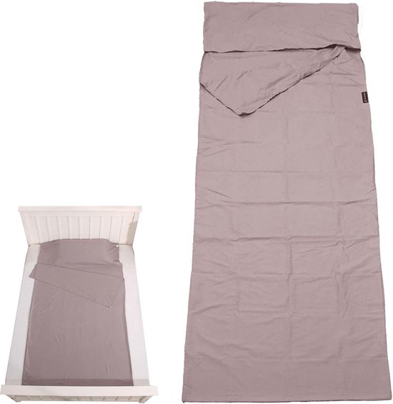 Reis Slaapzak Voering - Fleece Liner - Kamperen en Reizen - Lichtgewicht en Zacht - 75 x 210 cm - Khaki