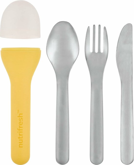 Reisbestekset Bestek Bestekset, campingbestekset 3-delig RVS - Inclusief Houder - Lichtgewicht - 18 x 4,7 x 2,8 cm van Auditie