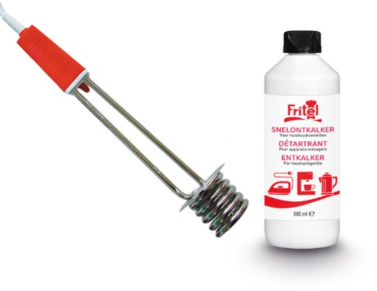 reisdompelaar met etui - geleverd in wisselende kleuren - 300W - Incl. extra snelontkalker van Merkloos