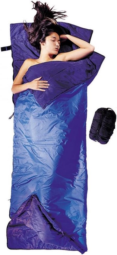 Reishoes Zijde - Kampeer Accessoire - Buiten Overnachten - Ademend Vochtregulerend - 220x80 cm - Koningsblauw