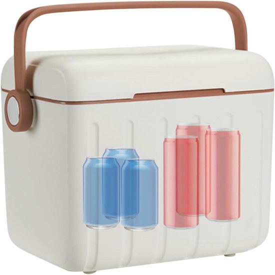 Reiskoeler, kleine koeltas met 6 koelelementen, draagbare koeltas van 6 liter voor dranken, dagelijks gebruik, reizen, picknick, outdoor