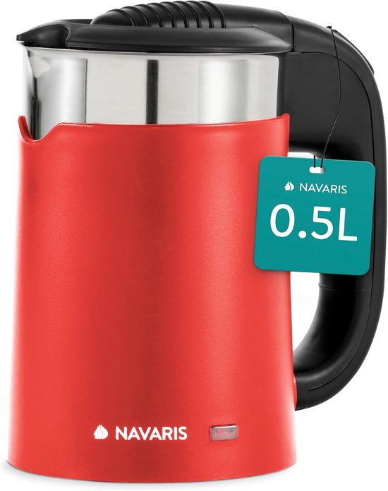 Reiskookpan RVS 0.5L met 2 bekers - Compact Waterkoker voor Camping en Vakantie