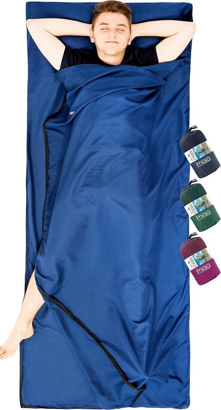 Reislaken - Microvezel - XL 220x90 cm - Dubbelzijdige rits - Voor twee personen