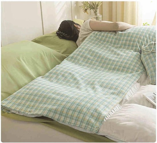 Reislaken Slaapzak - Slaapzak Voering - Hygiënisch Reizen - Ademend Katoen - 80x210cm - Groen