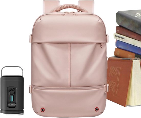 Reisrugzak - Bagage tas - Efficiënt Inpakken - Vacuüm Compressie - 50L - Roze
