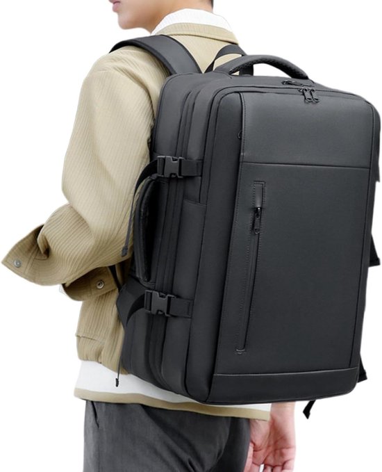 Reisrugzak - Compressie tas - Ruimte besparen - Met ingebouwd slot - 30x45x20 cm - Zwart