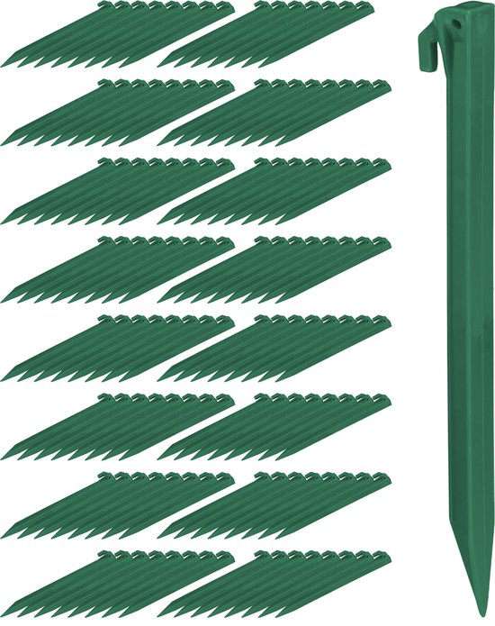 Relaxdays 128x haringen 31 cm - kunststof tentharingen - grondpennen - grondharing - groen van Relaxdays