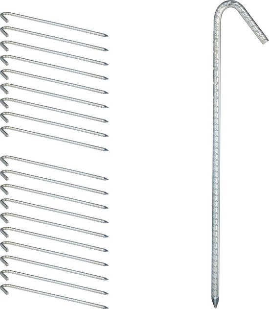Relaxdays 20x XL tentharing - set - rondpen - staal - 39 cm - extreem stabiel verzinkt van Relaxdays