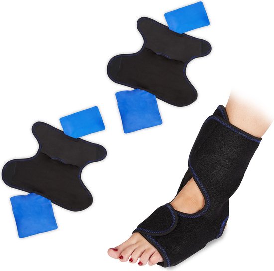 Relaxdays 2x hot cold pack voet - koud kompres - kompressen - koelkussen - voor blessures van Relaxdays