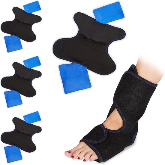Relaxdays 4x hot cold pack voet - koud kompres - kompressen - koelkussen - voor blessures van Relaxdays