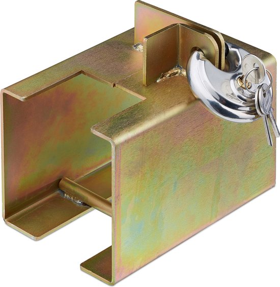 Relaxdays disselslot met discusslot - diefstalbeveiliging - voor gangbare trekhaken - metaal van Relaxdays