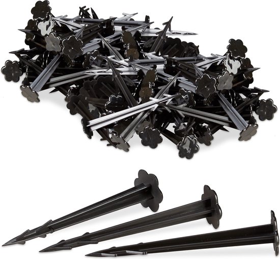 Relaxdays grondzeilpen kunststof - 200 haringen - grondpen tuinzeil - grondharing set van Relaxdays