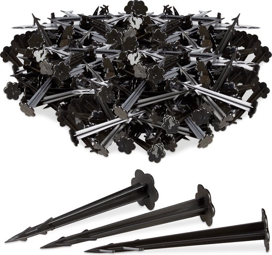 Relaxdays grondzeilpen kunststof - 500 haringen - grondpen tuinzeil - grondharing set van Relaxdays