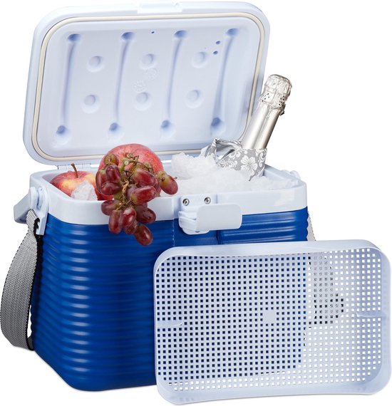 Relaxdays kleine koelbox - 8 liter- met greep - schouderband - kunststof - zonder stroom van Relaxdays
