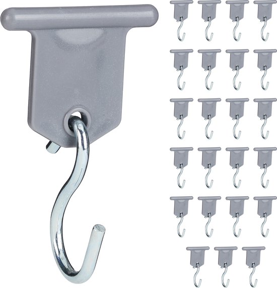 Relaxdays luifelhaken - set van 24 - luifelhangers - accessoires caravan - S-vormige haken van Relaxdays