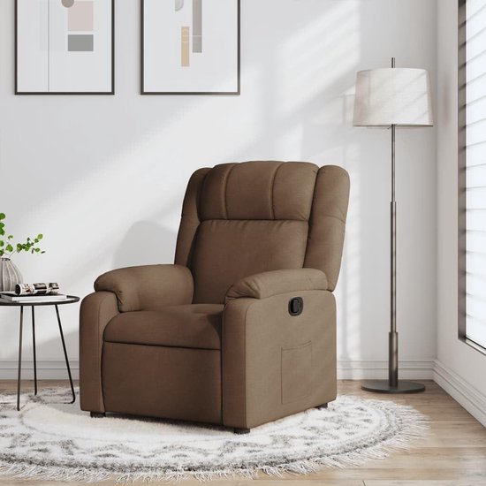 Relaxstoel - Comfortstoel Fauteuil - Ontspannen Thuis - Handmatige Verstelbare Rugleuning - Max 110 kg - Bruin