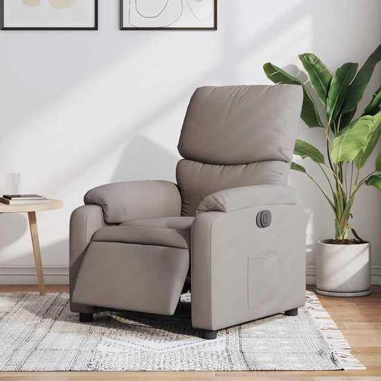 Relaxstoel Elektrisch - Comfortstoel Stof - Ontspannen Zitten - Stille Motor - 75 x 99 cm - Taupe