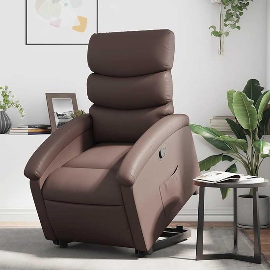 Relaxstoel met opstahulp - Comfortstoel sta op - Makkelijk opstaan - Elektrische opstahulp - 70 x 99.5 cm - Bruin
