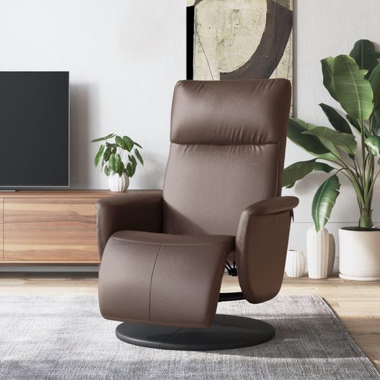Relaxstoel met Voetsteun - Draaifauteuil Ligstoel - Ontspannen Zitten - 360 Graden Draaibaar - 71 x 90 x 105 cm