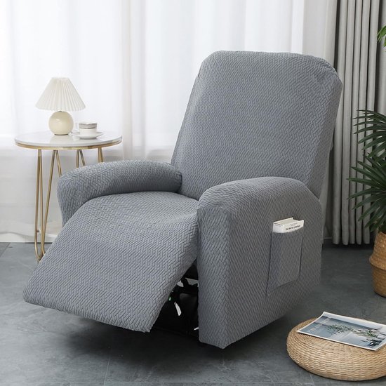Relaxstoelhoes - Stoelbeschermer - Meubels Beschermen - Stretch Pasvorm - Universele Maat - Lichtgrijs